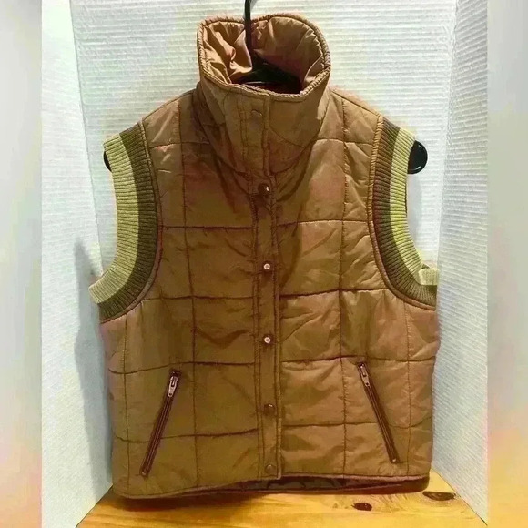 Vintage Polyester Brown Sears Puffer Vest Mens Medium - Picture 6 of 9